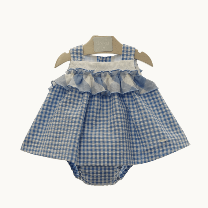 Blue Checkered Dress and Bloomer