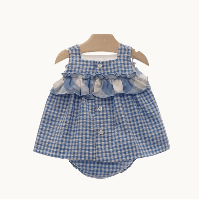 Blue Checkered Dress and Bloomer