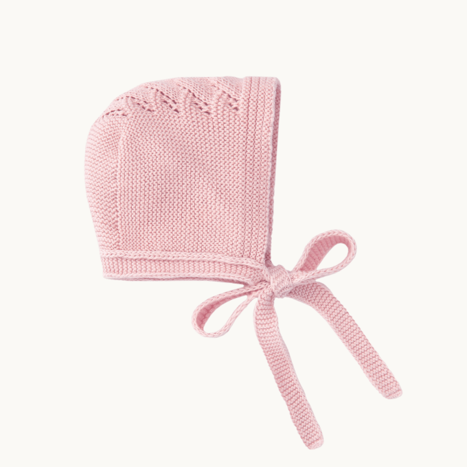 Pink Herringbone Bonnet