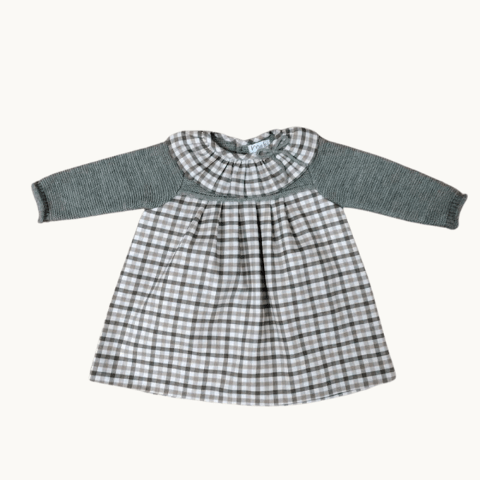 Green Knit Checkered Dress